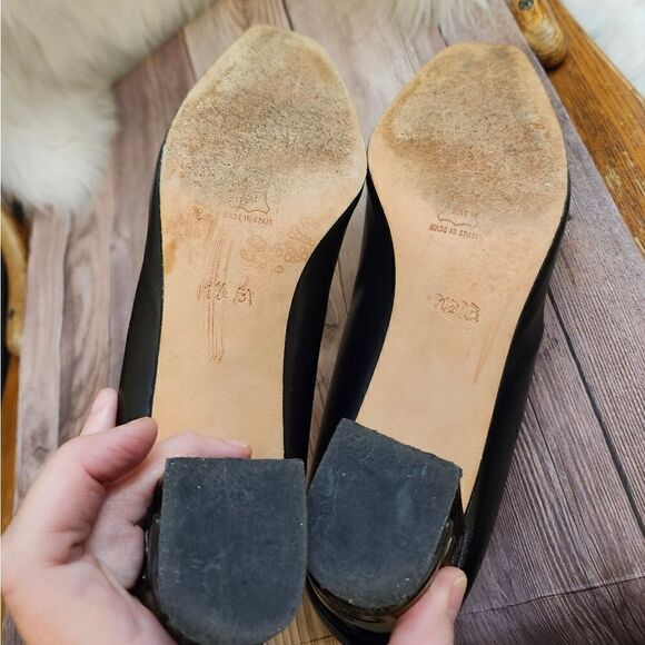 Coupd' etat black leather animal heel pumps narrow 9AA - Picture 10 of 14